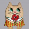 Кавовий котик-9 2017 Розпис акриловими фарбами для текстилю